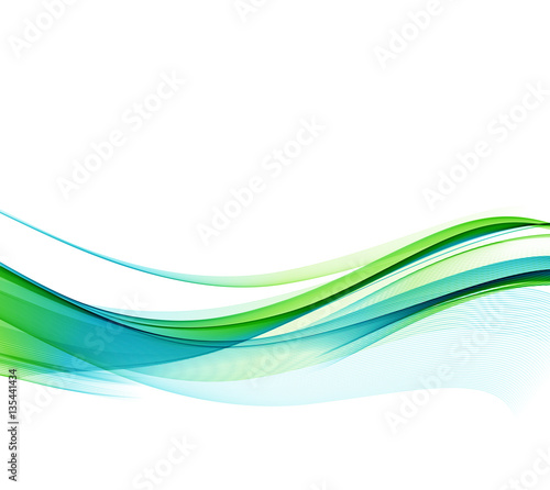 Abstract vector background, blue green wavy © Maryna Stryzhak