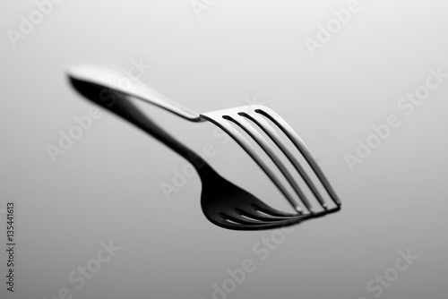 Single fork on the table