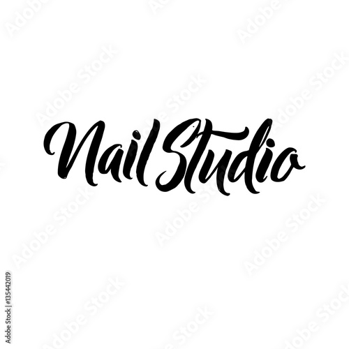 Nail Typography Square Poster. Vector lettering. Calligraphy phrase for gift cards, scrapbooking, beauty blogs. Typography art.