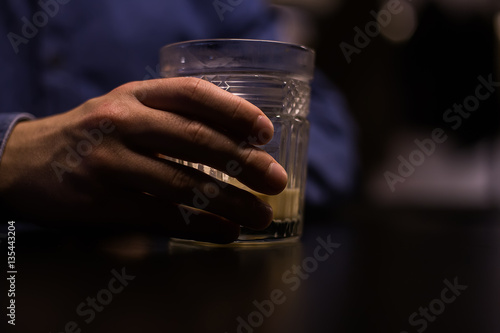 Two cocktail in vintage old fashion glass on the wood table