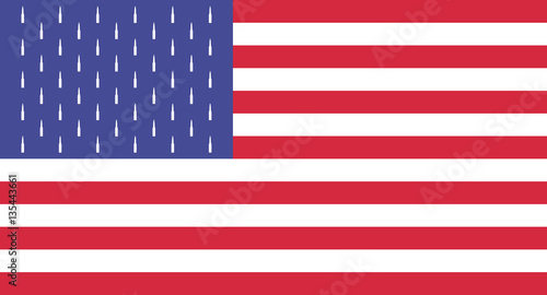 Vector. Creative USA flag with bullets instead of stars.