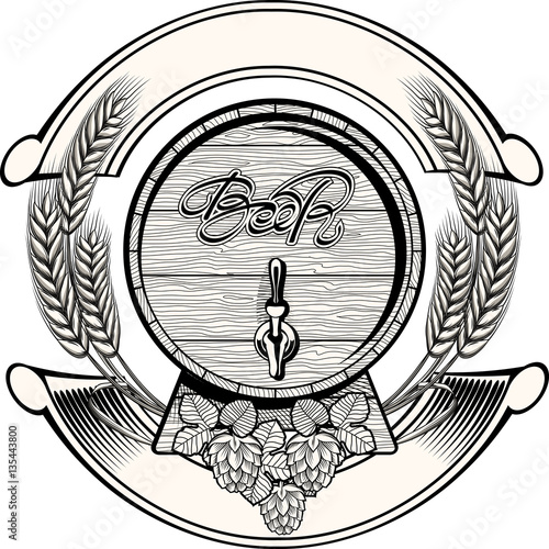 Barrel of beer emblem