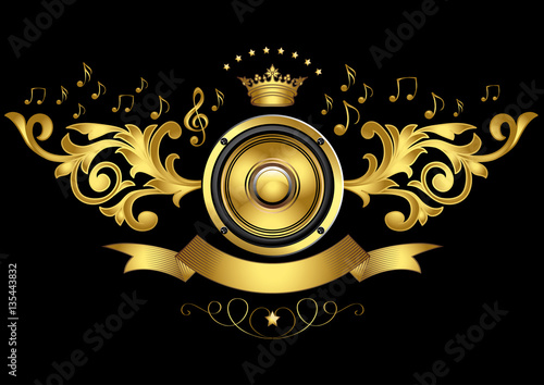 Golden speaker music emblem