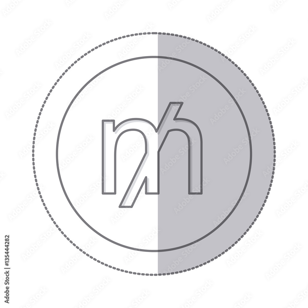 middle shadow monochrome circle with currency symbol of mill vector illustration middle shadow monochrome circle with currency symbol of mill vector illustration