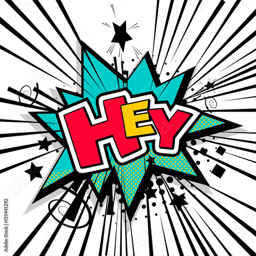 Lettering hey comic text sound