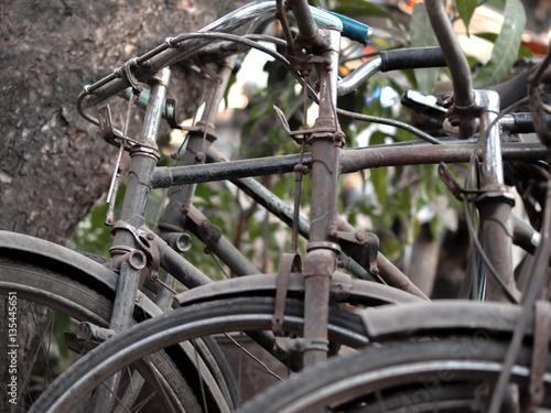 Photos ABSTRACT SHOT OF OLD RUSTY BICYCLE PARTS