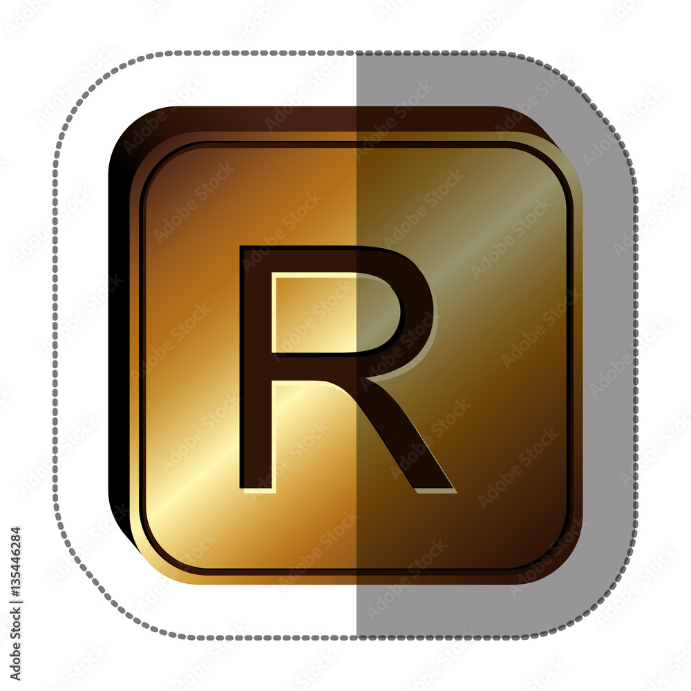 sticker golden square with currency symbol of rand south africa vector illustration sticker golden square with currency symbol of rand south africa vector illustration