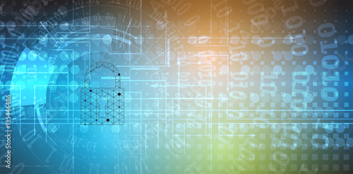 Technology security concept. Modern safety digital background