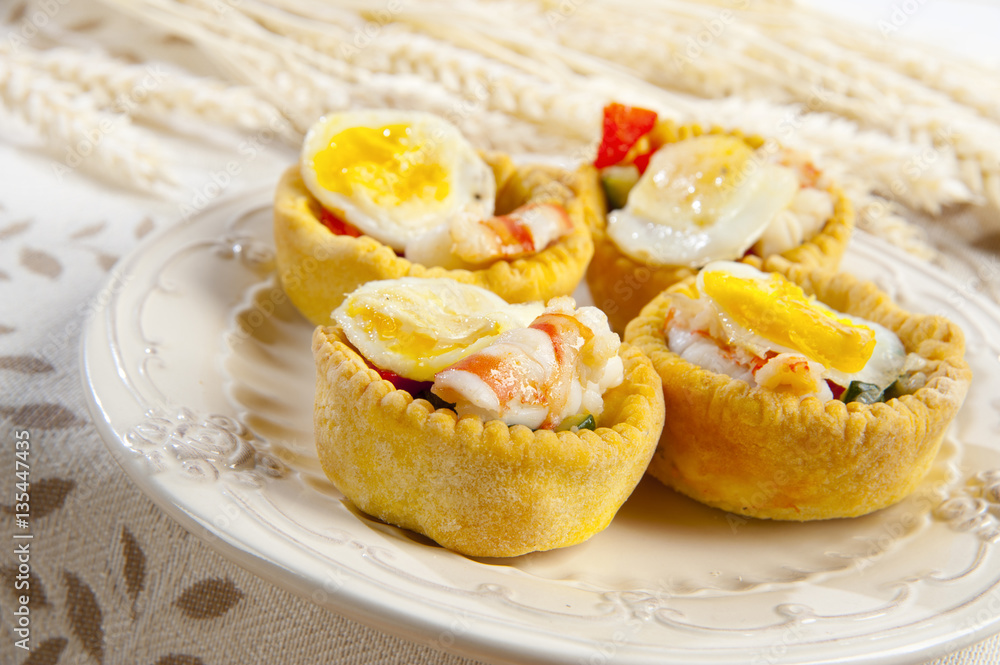 appetizer with quail eggs appetizer with quail eggs