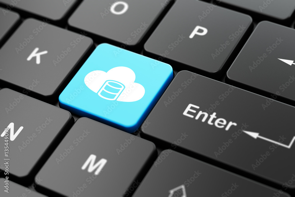 Programming concept: Database With Cloud on computer keyboard background Programming concept: Database With Cloud on computer keyboard background