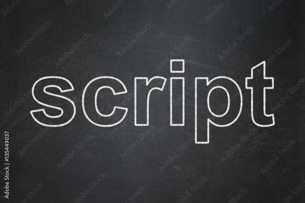 Programming concept: Script on chalkboard background Programming concept: Script on chalkboard background
