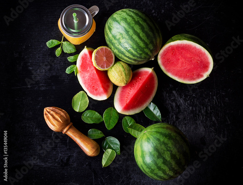 Mini watermelons with citrus juice