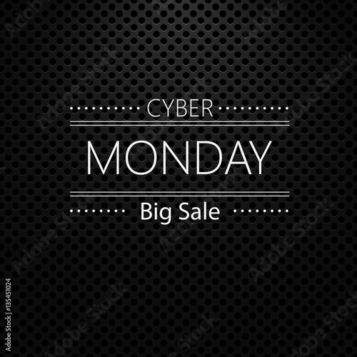 Technology background with seamless circle perforated carbon speaker grill texture for internet sites, web user interfaces (ui) and applications (apps). Vector Pattern. cyber monday
