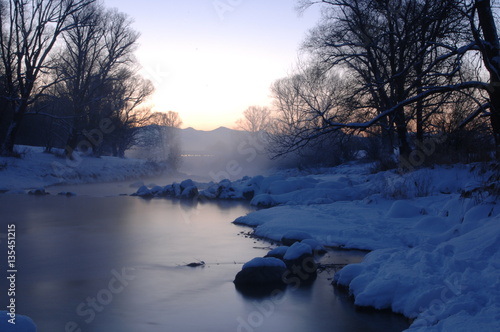 Mangfall und Mangfall Schleuse am morgen