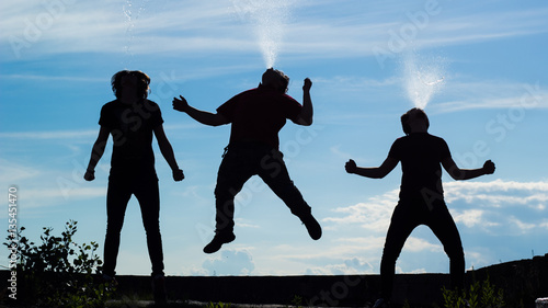 jumping and spitting