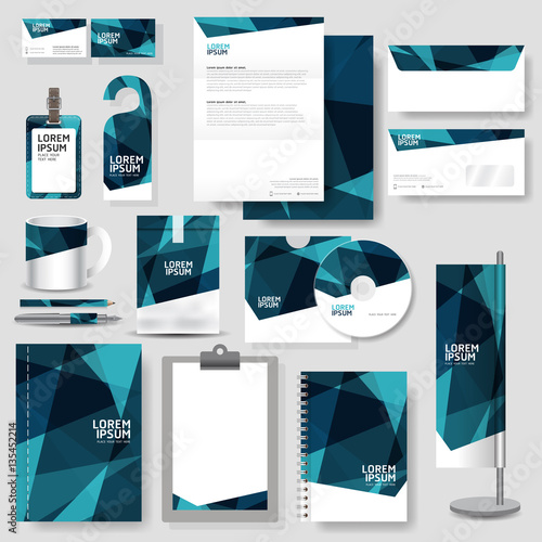 Technology corporate identity template Stationery design set in vector format