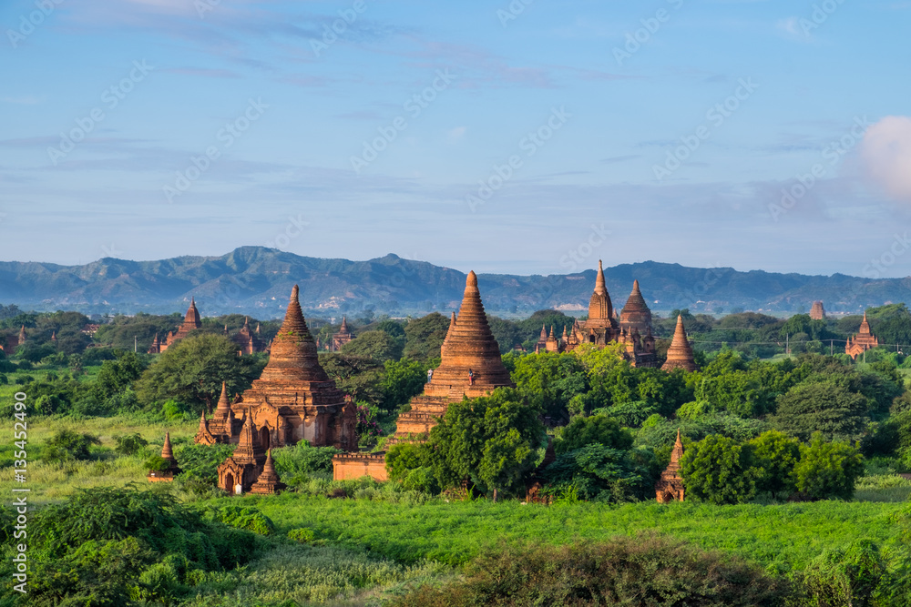 Bagan pagodas and temples in a beautiful morning, Bagan ancient