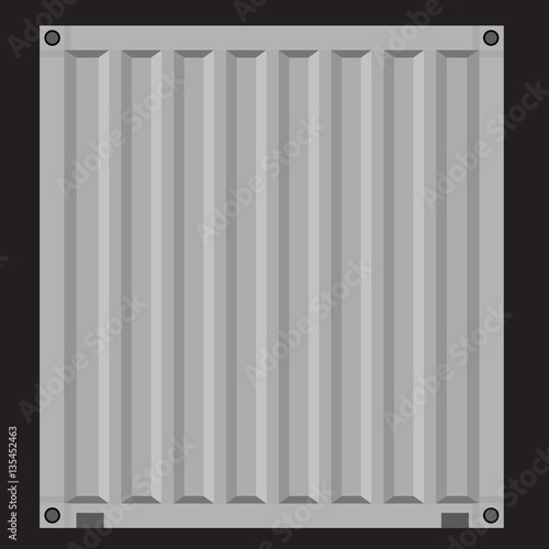 Cargo container for shipping with flat solid color design