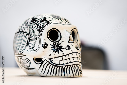 Mexican skull craft from dia de los muertos, mexican tradition photo