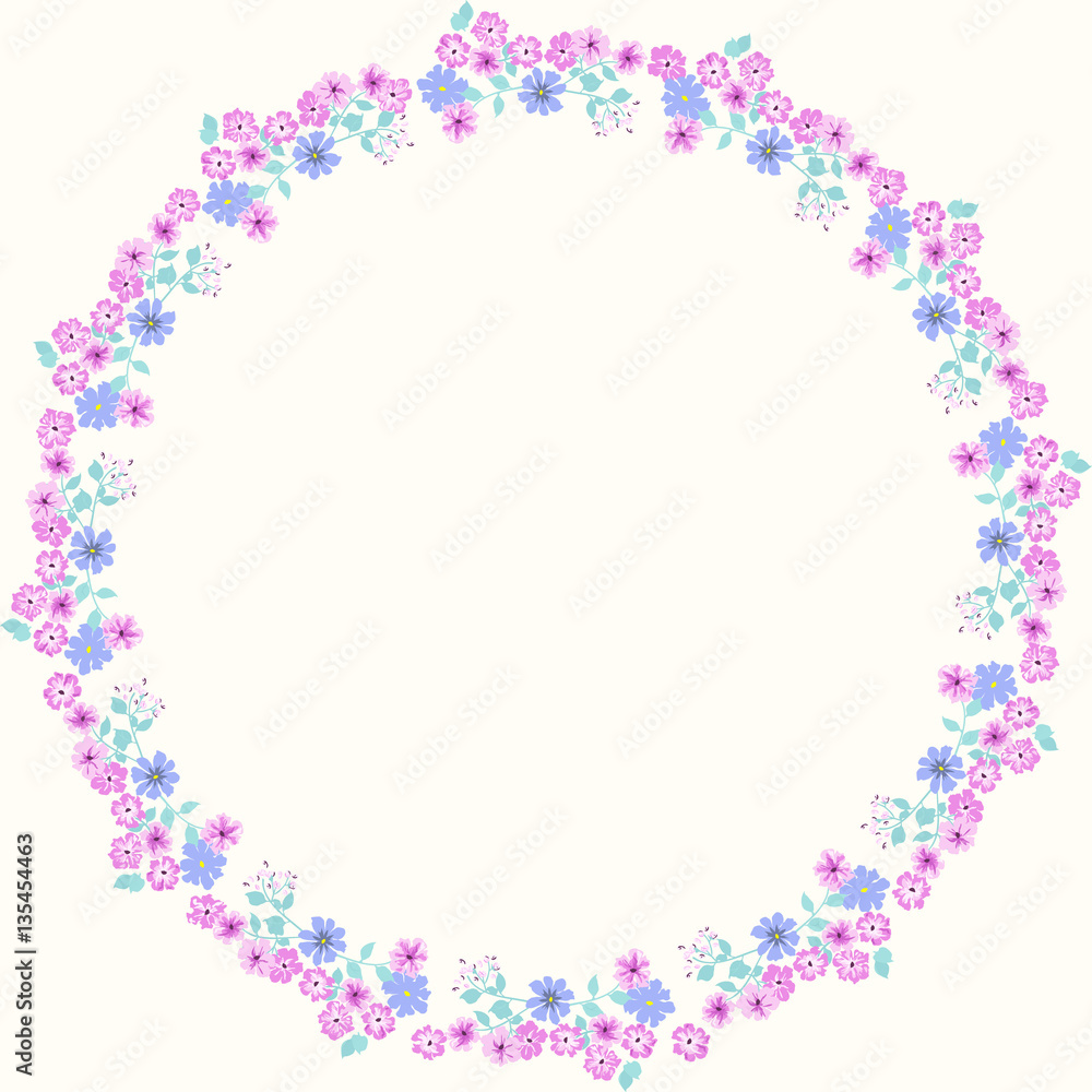 Floral round cute frames of