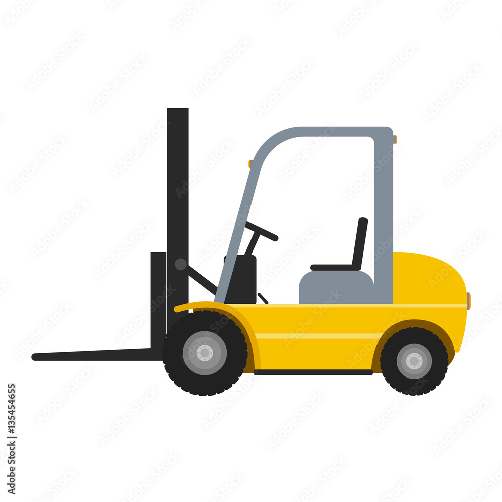 Vector illustration cartoon yellow autoloader Vector illustration cartoon yellow autoloader