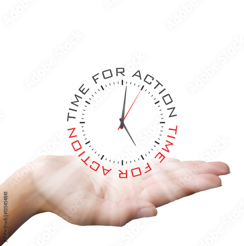 Hands Holding Clock - Time for Action