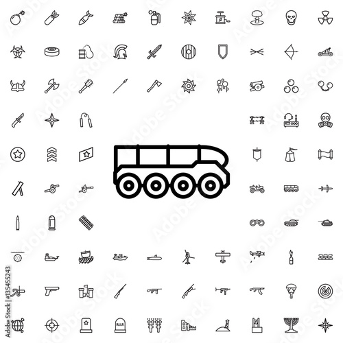 weapon truck icon illustration