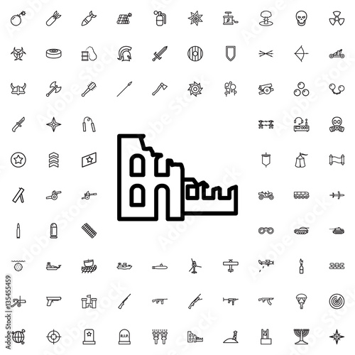 broken house icon illustration