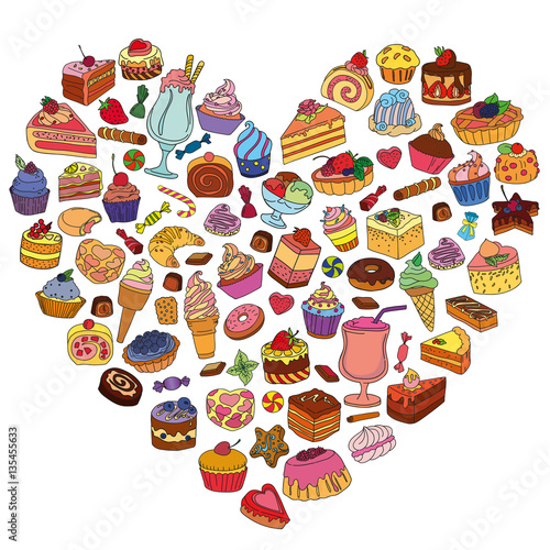 Vector set of different sweets
