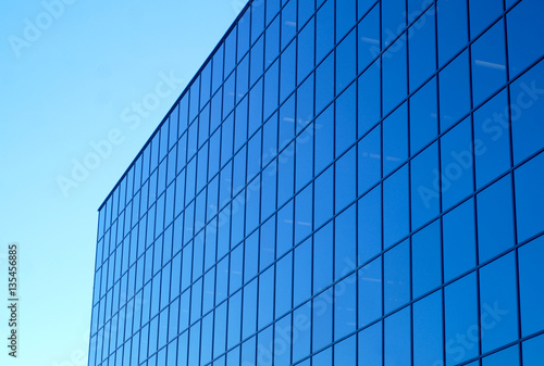 window view office building blue glass skyscraper