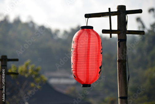  Lanterns .The red lamp Chinese people like to decorate their front doors.