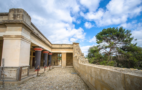 Old walls of Knossos near Heraklion. The ruins of the Minoan palaces is the largest archaeological site of all the paleces in Mediterranean island of Crete, UNESCO tentative list, Greece