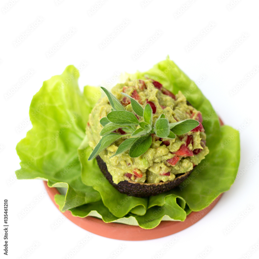 guacamole on a white background guacamole on a white background