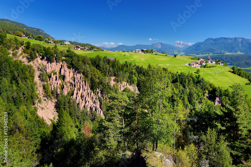 Earth pyramids of South Tyrol, Renon/Ritten region, Italy photo