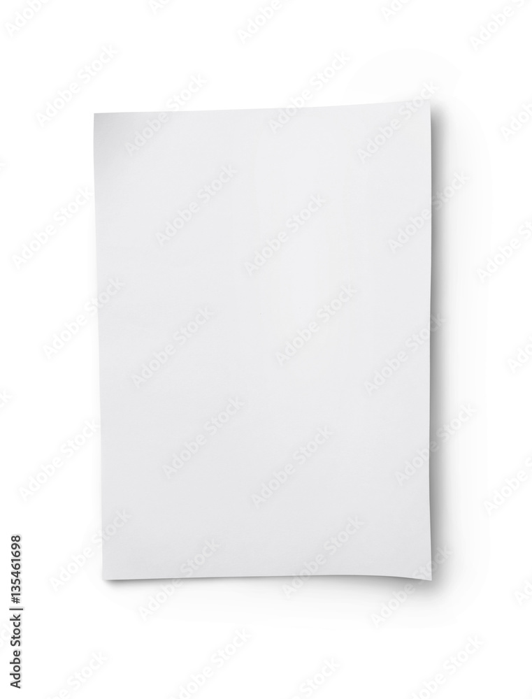 White blank sheet of paper White blank sheet of paper