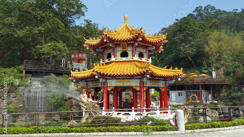 Dragon head spraying water at Zhinan Temple cable car station photo