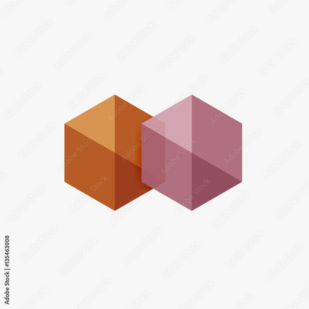 Fototapeta premium Empty blank hexagon layout, geometric template for text and options
