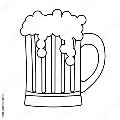 contour glass beer icon image design, vector illustration