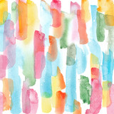 Watercolor stripes - colorful abstract pattern