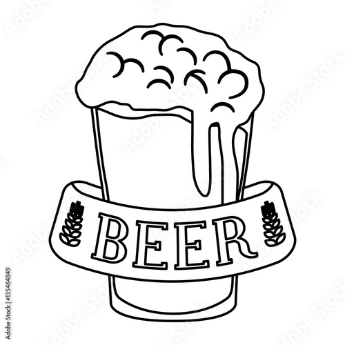 figure glass beer icon image design, vector illustration