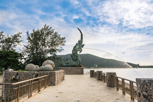 Bild auf Leinwand Naka head/ Thailand Dragon Head statue landmark of Songkla Thailand