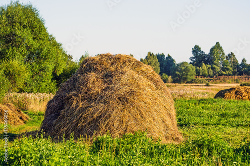 Haystack field grass view