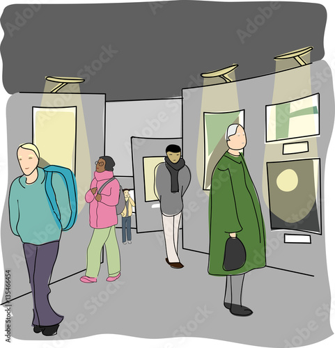people in the gallery. sketch