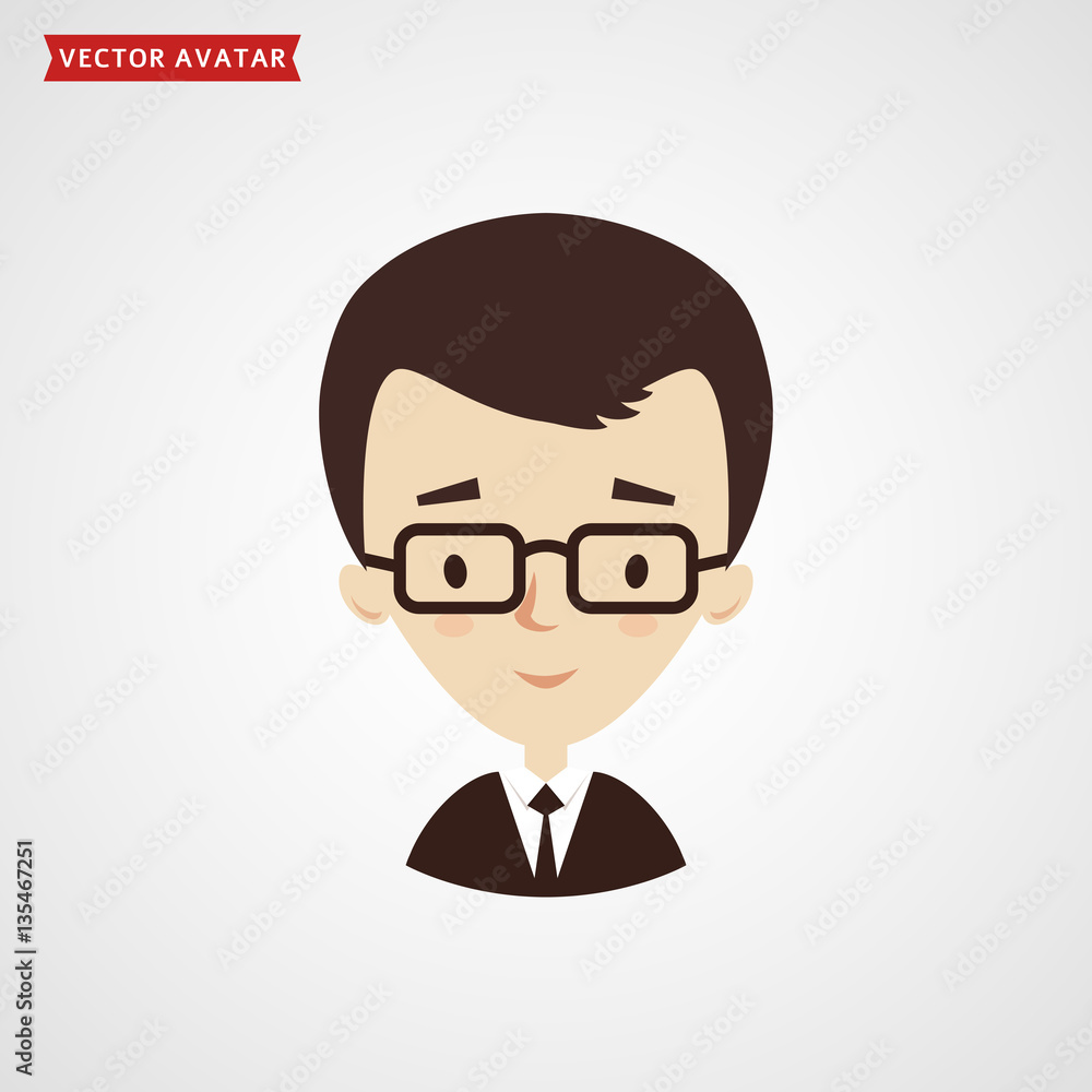 Face of young man. Businessman avatar.