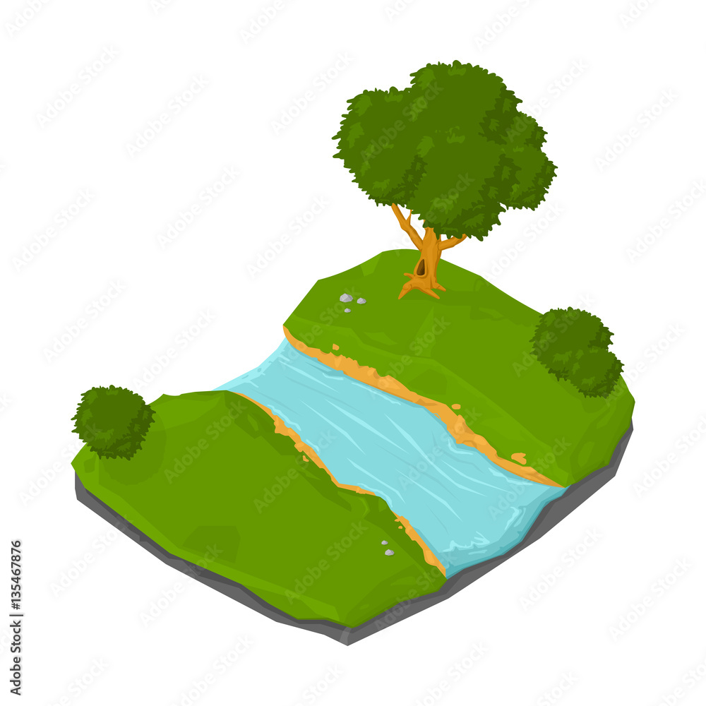 River 3D Icon Download In PNG, OBJ Or Blend Format