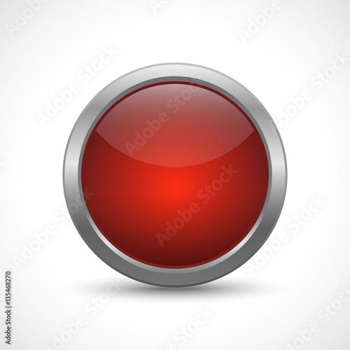 Red glossy button with metallic elements. Template for icons Free Download Red glossy button with metallic elements. Template for icons - GFXLoad