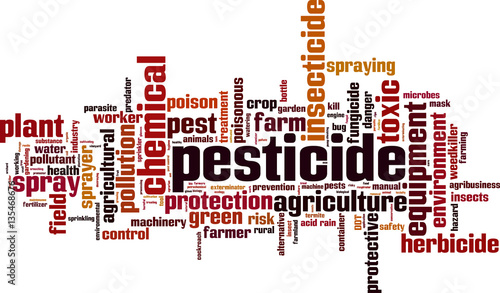 Pesticide word cloud concept. Vector illustration