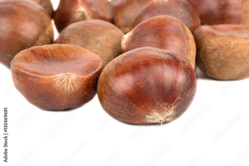 Fototapeta premium Edible raw chestnut