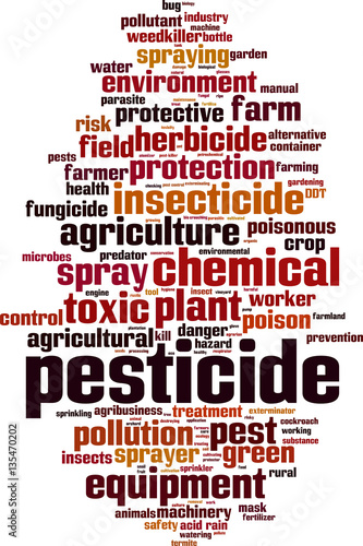 Pesticide word cloud concept. Vector illustration