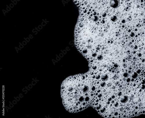 Foam bubbles abstract black background